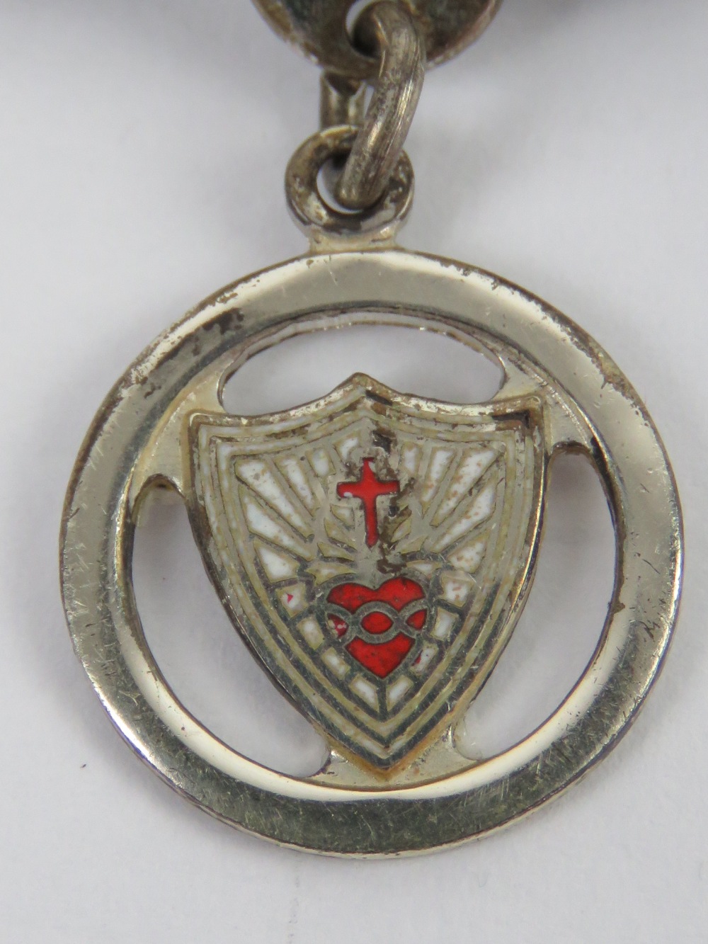 A HM silver Sacred Heart enamelled brooc - Image 2 of 3