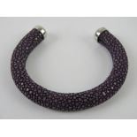 Am unusual Ray skin bangle in purple hav