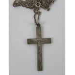 A large silver crucifix, stamped 935 to