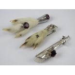 A Scottish HM silver grouse foot brooch,