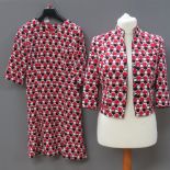 Designed and made by Rosemarie van Bree; Two piece dress and jacket suit,