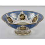 A gilded glass pedestal fruit bowl havin