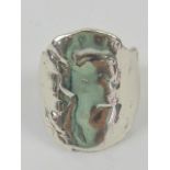 A HM silver ring having female portrait