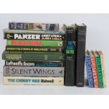 A quantity of assorted military themed books inc; 'The War at Sea' , 'Panzers in North West Europe',