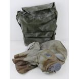 A Czech M-10 M military gas mask in bag.