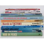 A quantity of assorted military themed books inc: 'Messerschmitt bf109e', 'Weapons of the Gulf War',