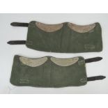 Three pairs of military gaiters, a post war German side cap,