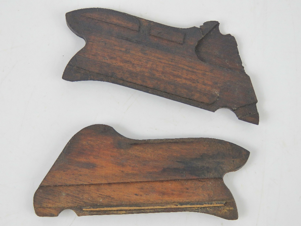 A pair of WWI Luger pistol wooden grips. - Image 2 of 2