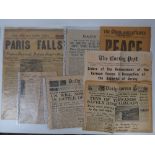 Newspaper front cover 'The Chicago Daily News' dated Friday June 14 1940 'Paris Falls! France