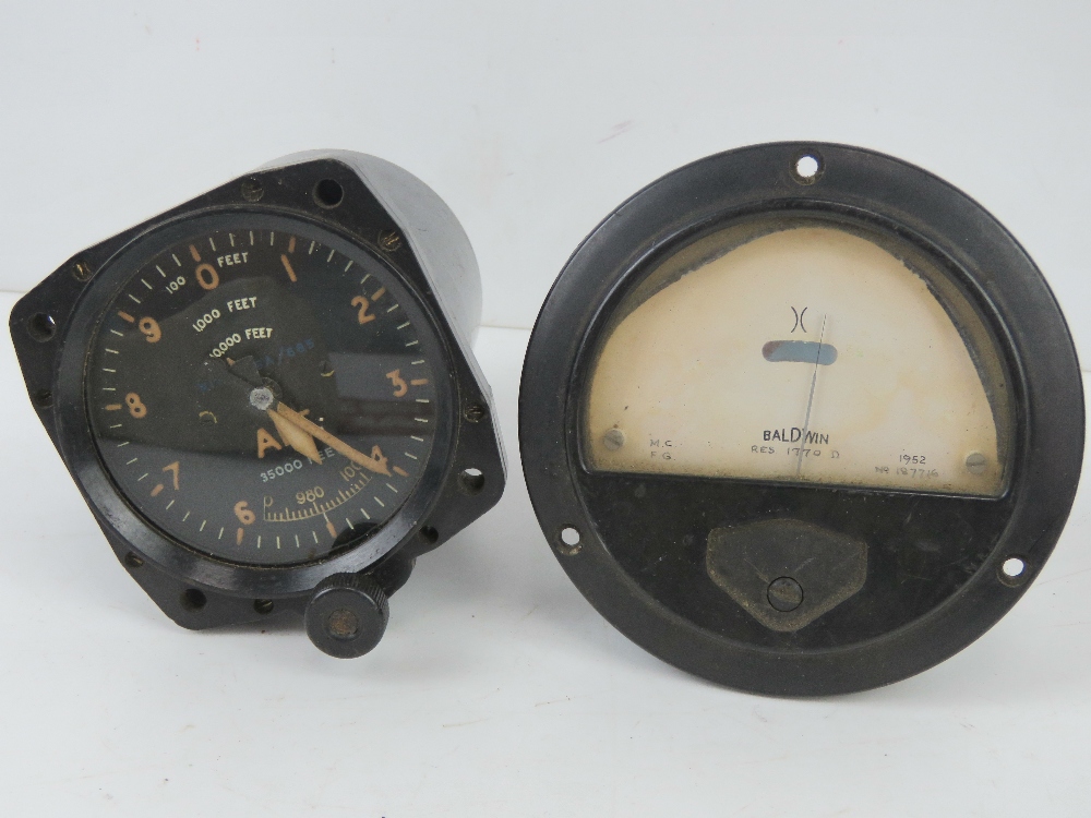 Three aeroplane instruments inc alter meter with broad arrow upon, - Image 3 of 8