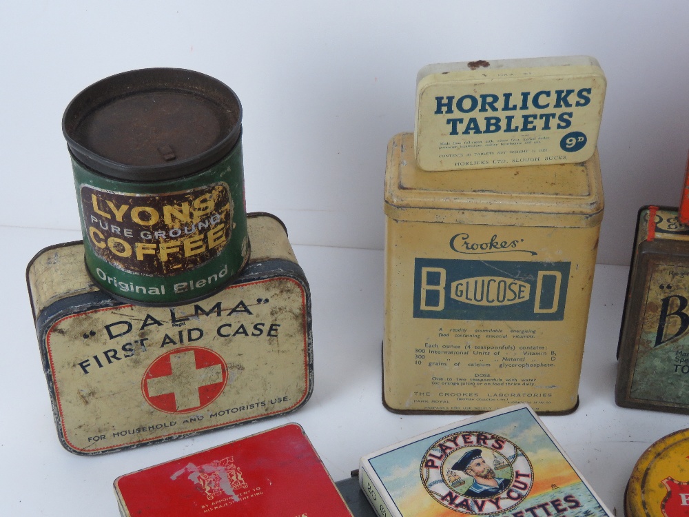 A quantity of circa WWII and later tins inc Odgens St Julian Tobacco, Horlicks tablets, - Image 5 of 9