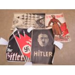 Six reproduction posters, being copies of WWII Russian, German and British posters and works of art.