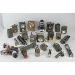 A large quantity of assorted lamps and torches inc bike lamps, Air Ministry signal lamp,