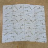 A rare WWII Jacqmar scarf 'Happy Landings' with Winston Churchill quotes and RAF wings upon,