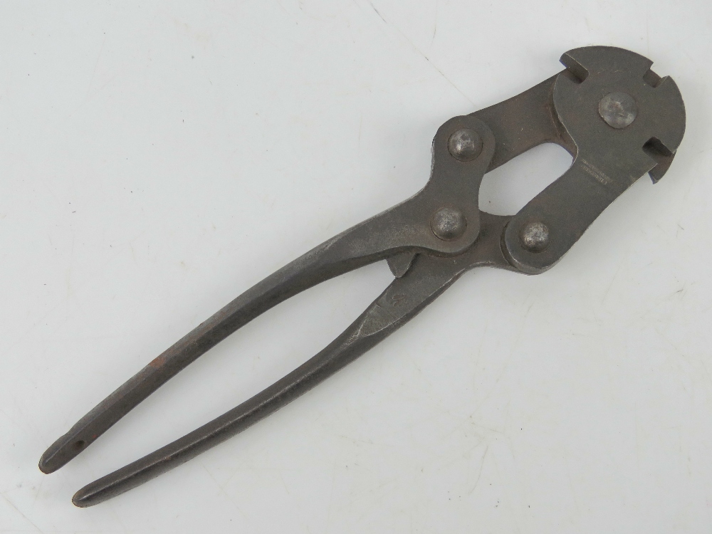 A pair of WWII British Military wire cutters having broad arrow upon and marked Washe & James