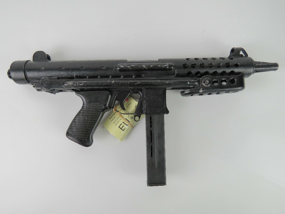 A deactivated Star Z70 9mm Sub Machine gun with moving bolt (under spring pressure),