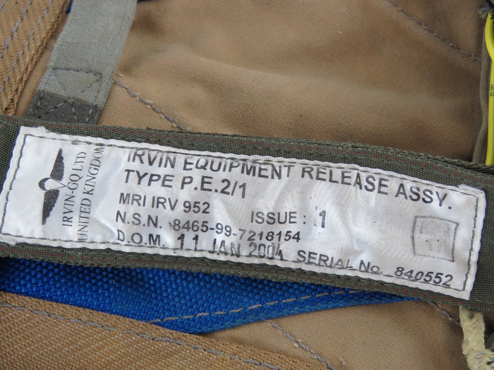 A British Military parachute in a DPM bergan, Irvin type parachute. - Image 3 of 5