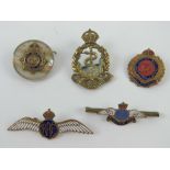 A quantity of sweetheart badges having military and regimental emblems upon inc RAF,