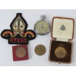 An Army Services pocket watch having white and silvered dial with subsidiary seconds dial,