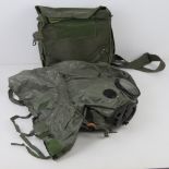 A US M17 gas mask in bag.