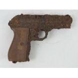 A German Officer's CZ27 pistol in relic condition.