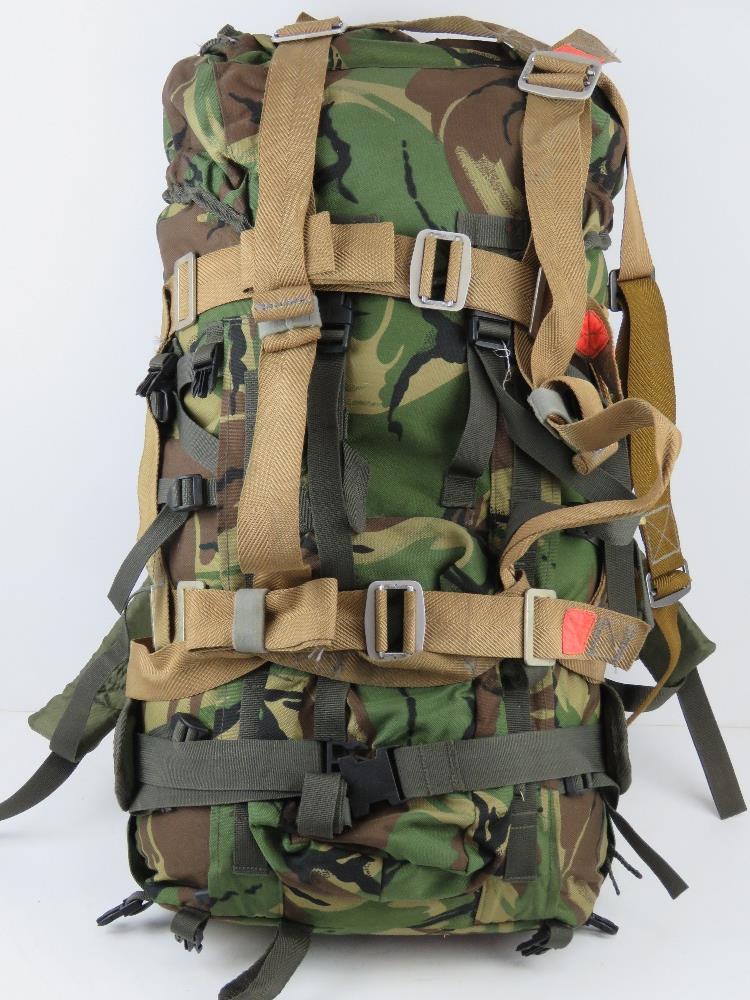 A British Military parachute in a DPM bergan, Irvin type parachute.