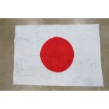 A WWII Japanese cotton flag, approx 101 x 72cm.