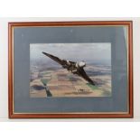 Photographic print; The RAFs Last Vulcan Bomber over Bruntingthorpe Airfield Leicestershire, 44.
