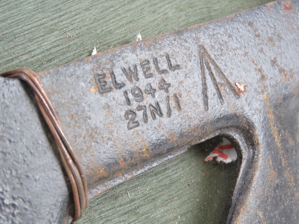 A WWII RAF Lancaster Bomber escape hatchet, having broad arrow upon, marked Elwell and dated 1944. - Image 2 of 4