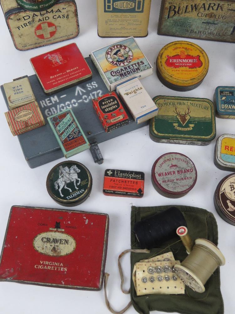 A quantity of circa WWII and later tins inc Odgens St Julian Tobacco, Horlicks tablets, - Image 3 of 9