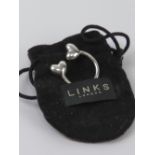 Links of London; a HM silver key chain with heart terminals,