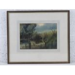 Peter Atkin, watercolour entitled 'The Dark Pool Barnwell', signed and dated 1985, framed,