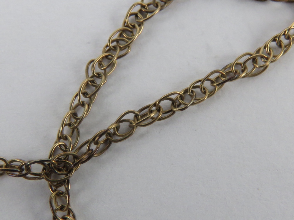 A 9ct gold double link chain necklace, hallmarked 375, 41cm in length, 1.4g. - Image 2 of 3