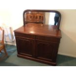 A Victorian mirror back chiffonier having two drawers and two doors, 119 x 52cm, 134cm high.