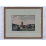 GHB (George) Holland (1901-1987), watercolour, view of a Northampton church,