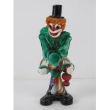 A Murano-style art glass clown figurine