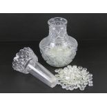 A lead crystal heavy cut glass two secti