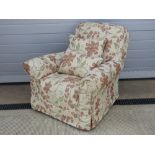 A good recovered oversprung arm chair of