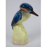 A rare Royal Doulton seating Kingfisher figurine having green backstamp,