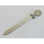 A silver Maltese Cross letter opener or page marker, the blade bearing 925 hallmark,