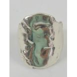 A HM silver ring having female portrait upon,