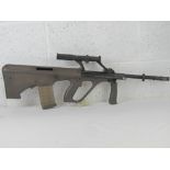 A deactivated Steyr AUG 5.56mm assault r