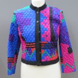 A 1980s jacket of colourful geometric fa