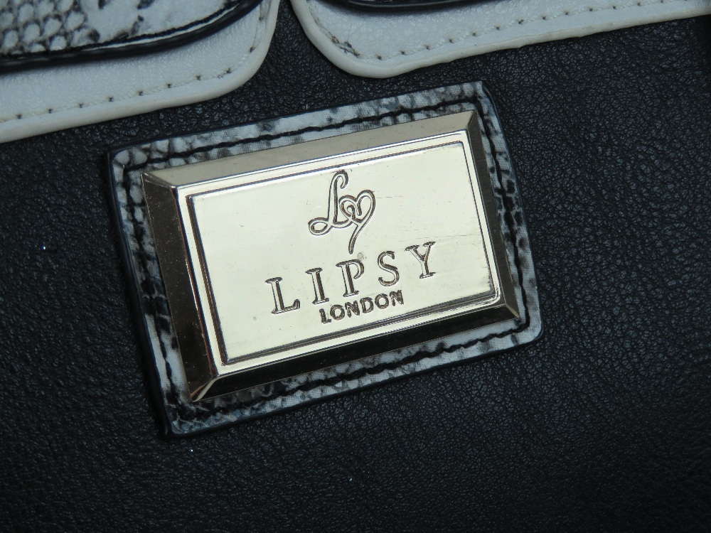 A handbag by Lipsy in black with 'python - Image 2 of 5