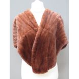 A vintage faux fur shawl, no apparent la
