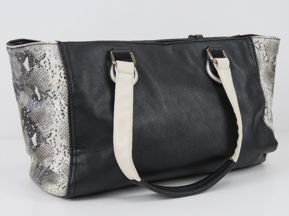 A handbag by Lipsy in black with 'python - Image 3 of 5