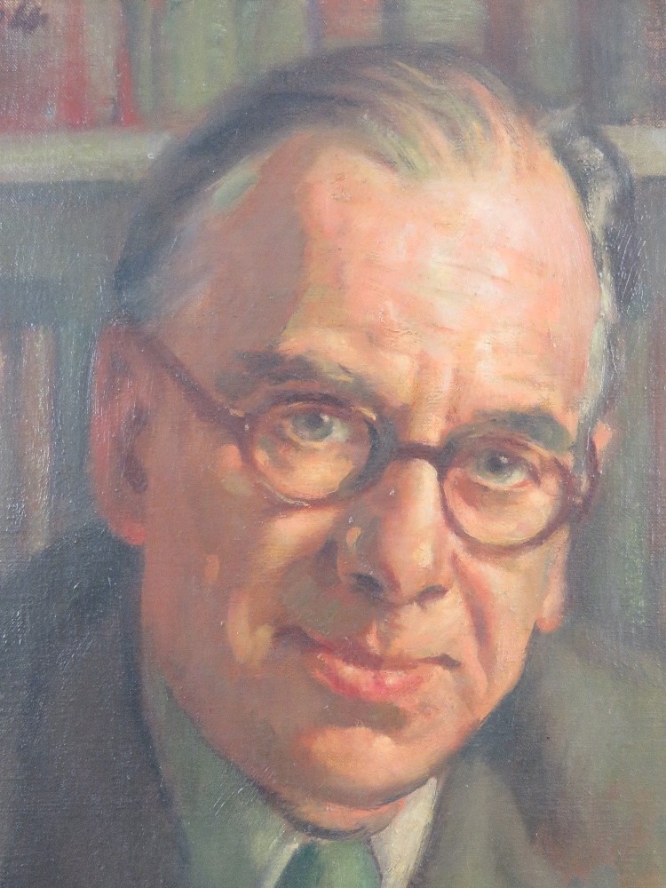 GHB (George) Holland (1901-1987), oil on canvas, half length portrait of the Composer William - Image 3 of 5