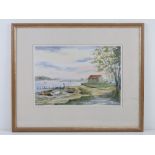 Signed print; Kyson Point, Woodbridge by Judy Matling, signed by the artist in pencil lower left, 31