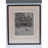 A signed Cecil Aldin 'Ightham Mote House' print as published by Eyre & Spottiswoode, from the Old