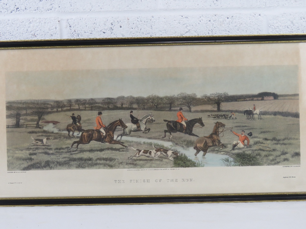 Four hunting themed hand coloured engravings, all in Hogarth frames, painted by E.A.S Douglas, - Image 7 of 8
